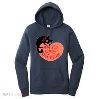 Funny Cute My Cat Is My Valentine Women's Hoodie thumb 0