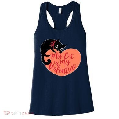 Funny Cute My Cat Is My Valentine Women's Tank Top