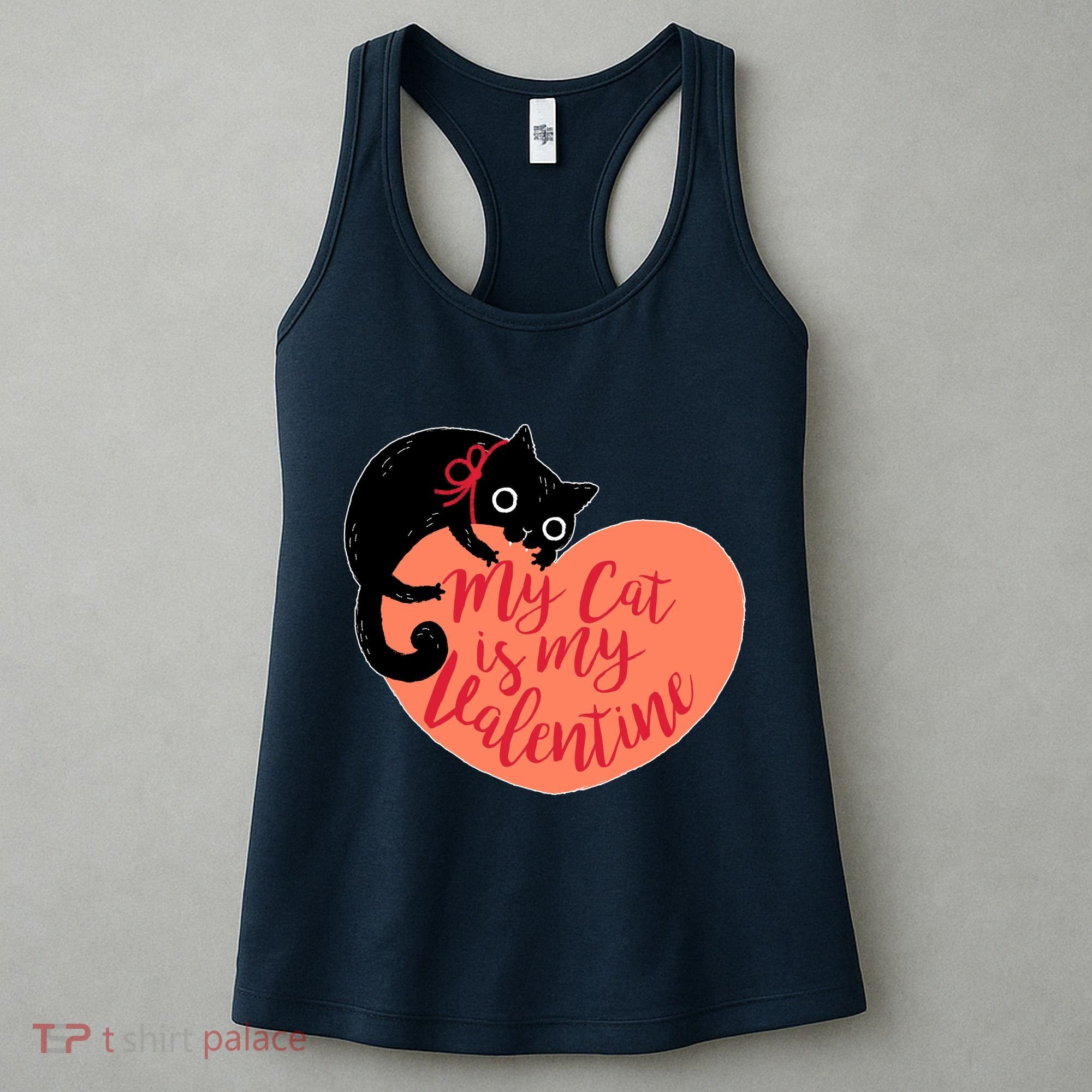 Funny Cute My Cat Is My Valentine Women's Tank Top