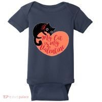 Funny Cute My Cat Is My Valentine Baby Bodysuit thumb 0
