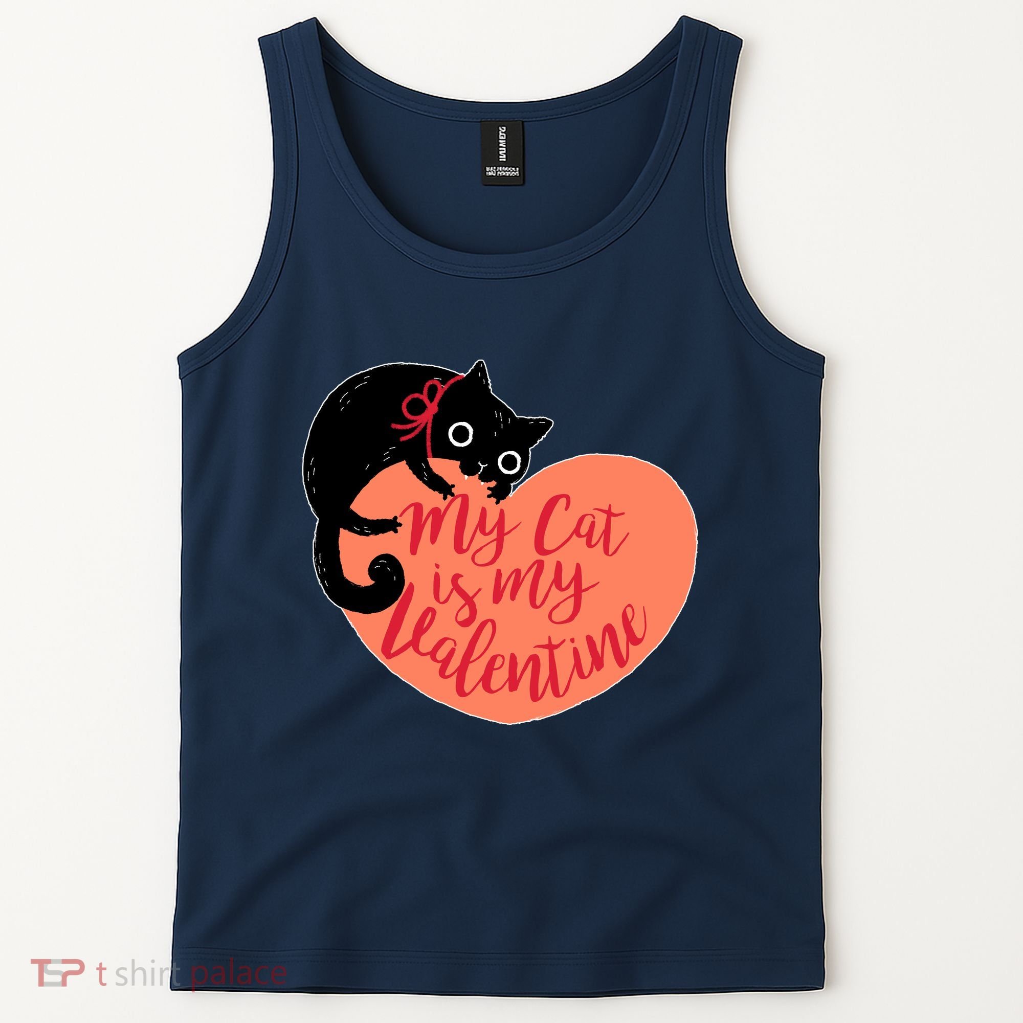 Funny Cute My Cat Is My Valentine Tank Top