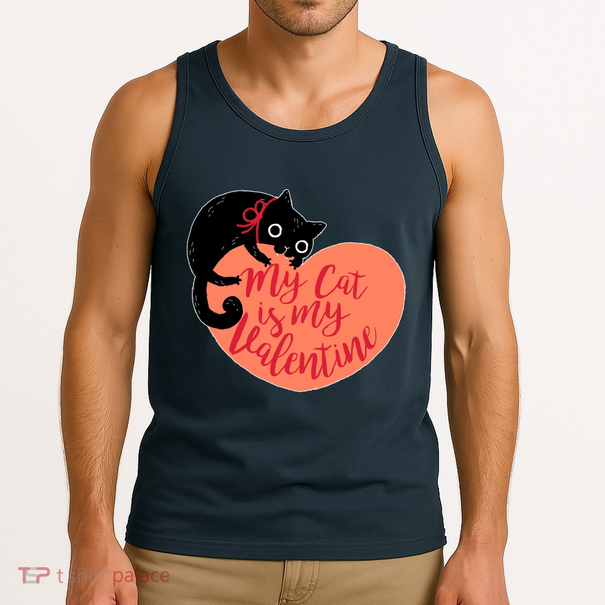 Funny Cute My Cat Is My Valentine Tank Top