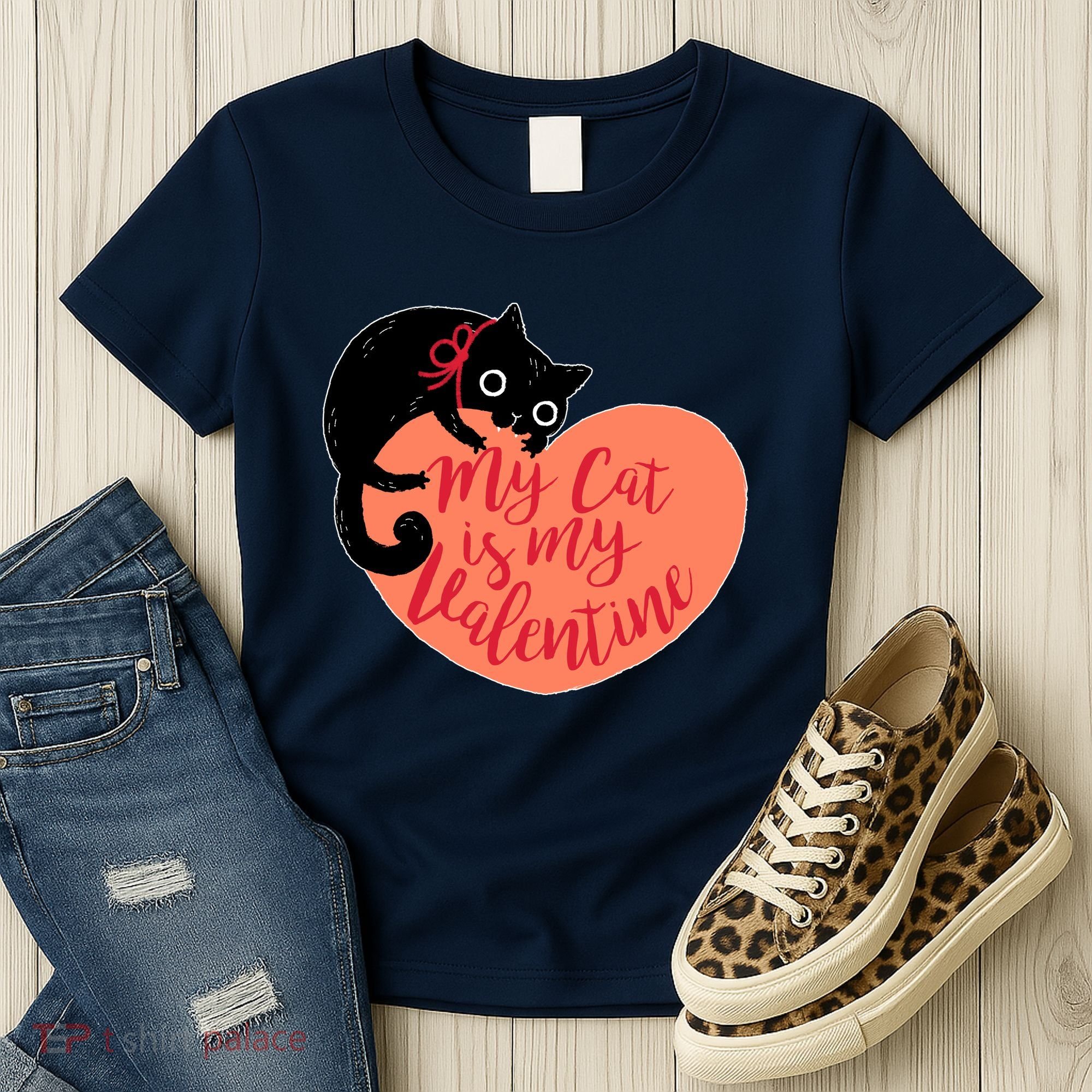 Funny Cute My Cat Is My Valentine Women's T-Shirt