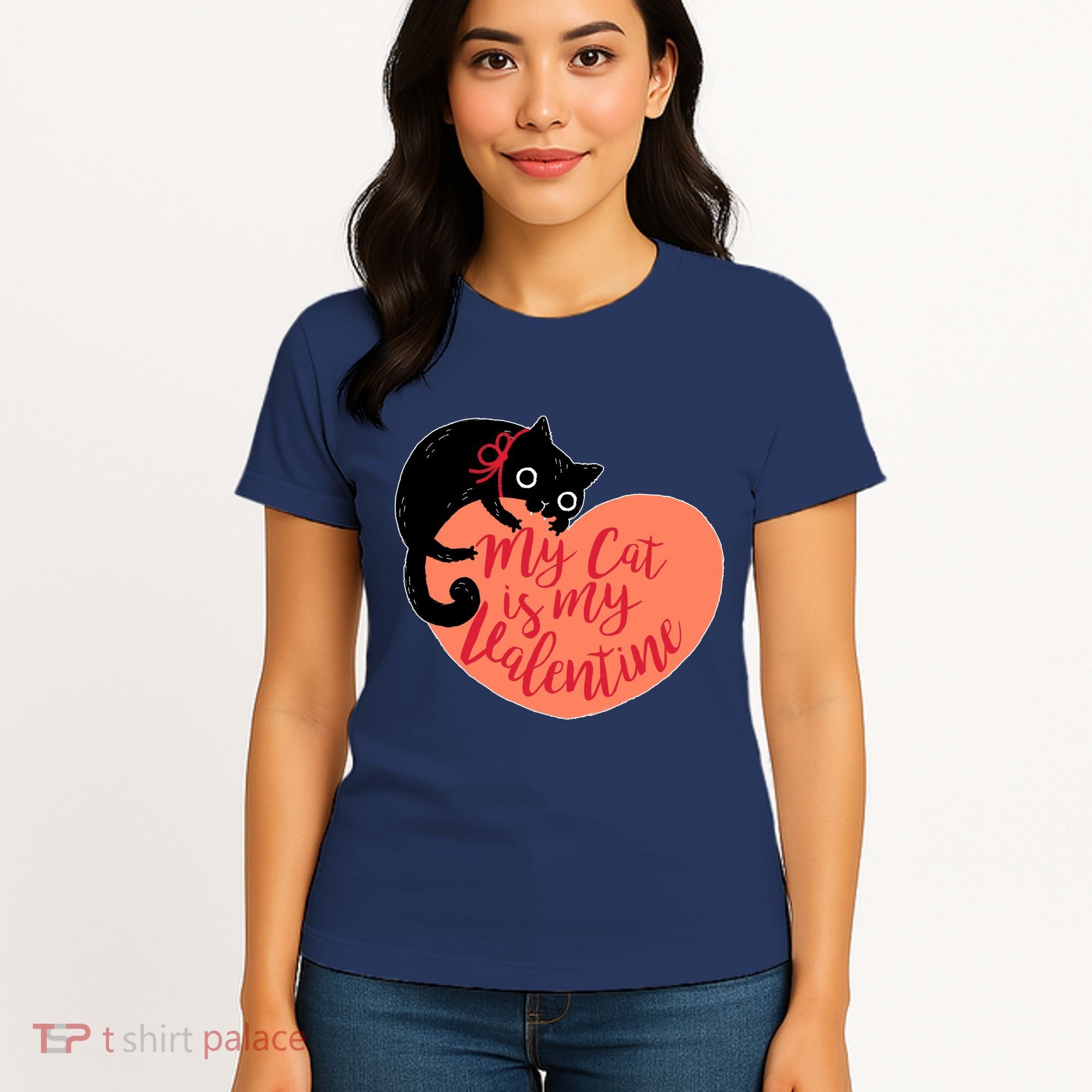Funny Cute My Cat Is My Valentine Women's T-Shirt