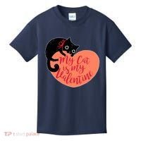 Funny Cute My Cat Is My Valentine Kids T-Shirt thumb 0