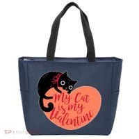 Funny Cute My Cat Is My Valentine Tote Bag thumb 0