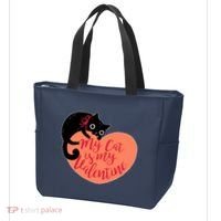 Funny Cute My Cat Is My Valentine Tote Bag thumb 3