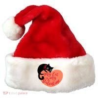 Funny Cute My Cat Is My Valentine Santa Hat thumb 0