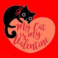 Funny Cute My Cat Is My Valentine Santa Hat thumb 1