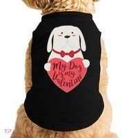 Funny Cute My Dog Is My Valentine Doggie Tank thumb 0