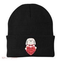 Funny Cute My Dog Is My Valentine Beanie thumb 0