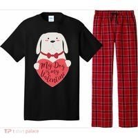 Funny Cute My Dog Is My Valentine Pajama Set thumb 0