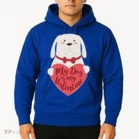 Funny Cute My Dog Is My Valentine Hoodie thumb 2