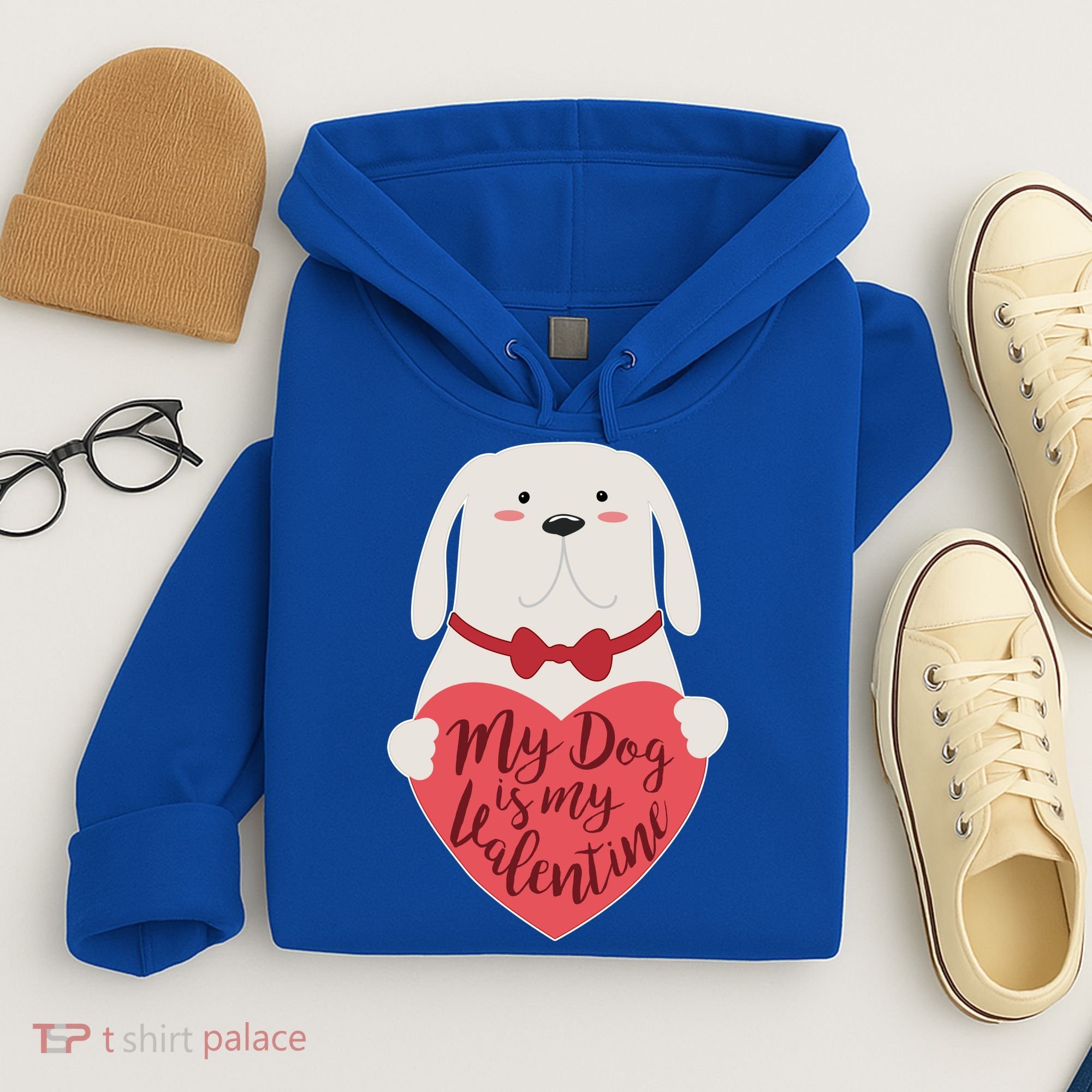 Funny Cute My Dog Is My Valentine Hoodie