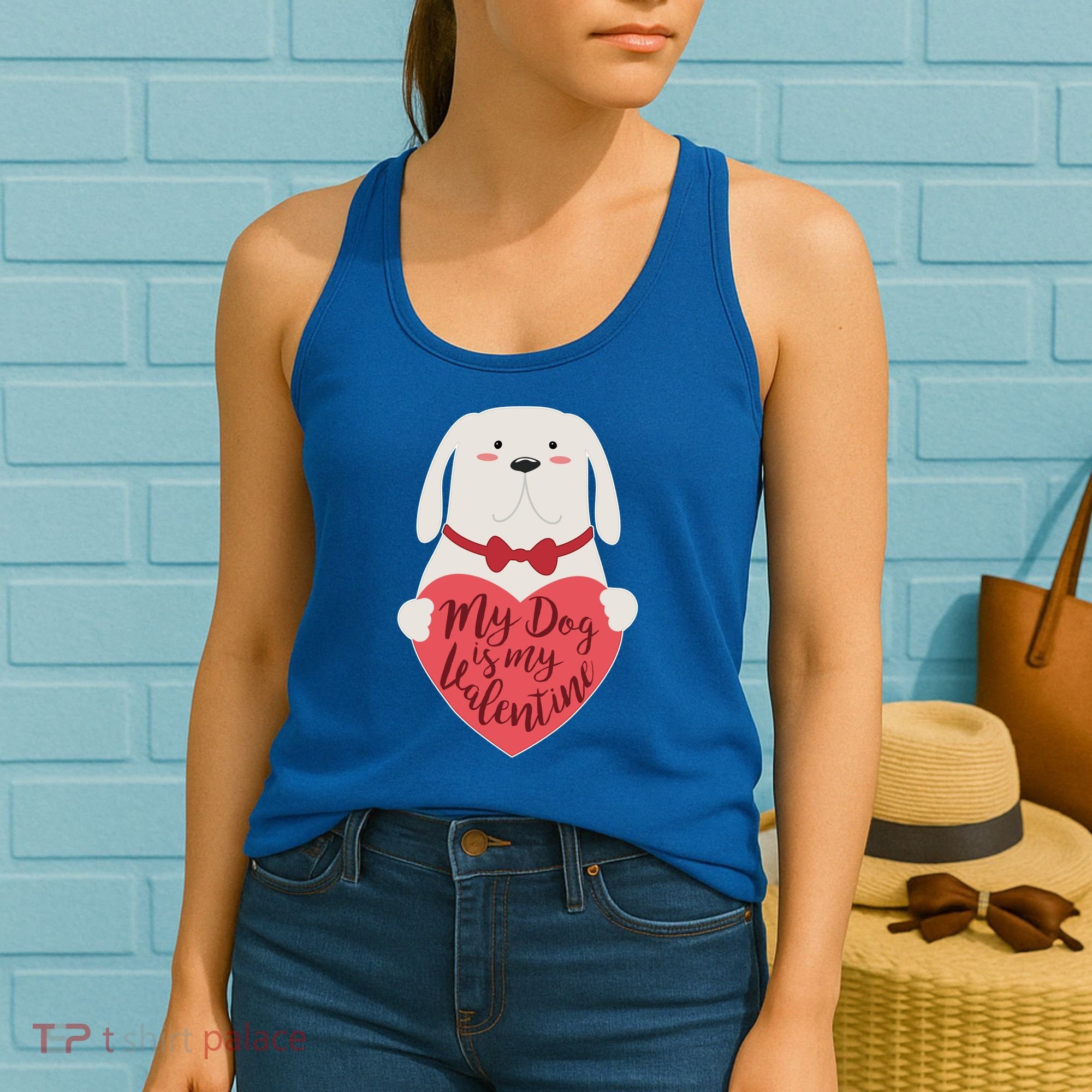 Funny Cute My Dog Is My Valentine Women's Tank Top
