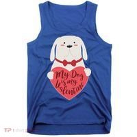Funny Cute My Dog Is My Valentine Tank Top thumb 0