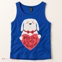 Funny Cute My Dog Is My Valentine Tank Top thumb 2