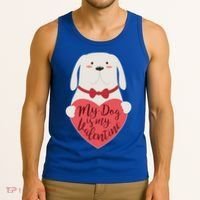 Funny Cute My Dog Is My Valentine Tank Top thumb 3