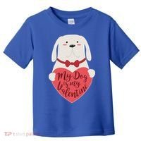 Funny Cute My Dog Is My Valentine Toddler T-Shirt thumb 0
