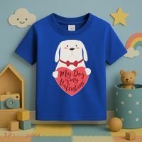 Funny Cute My Dog Is My Valentine Toddler T-Shirt thumb 3