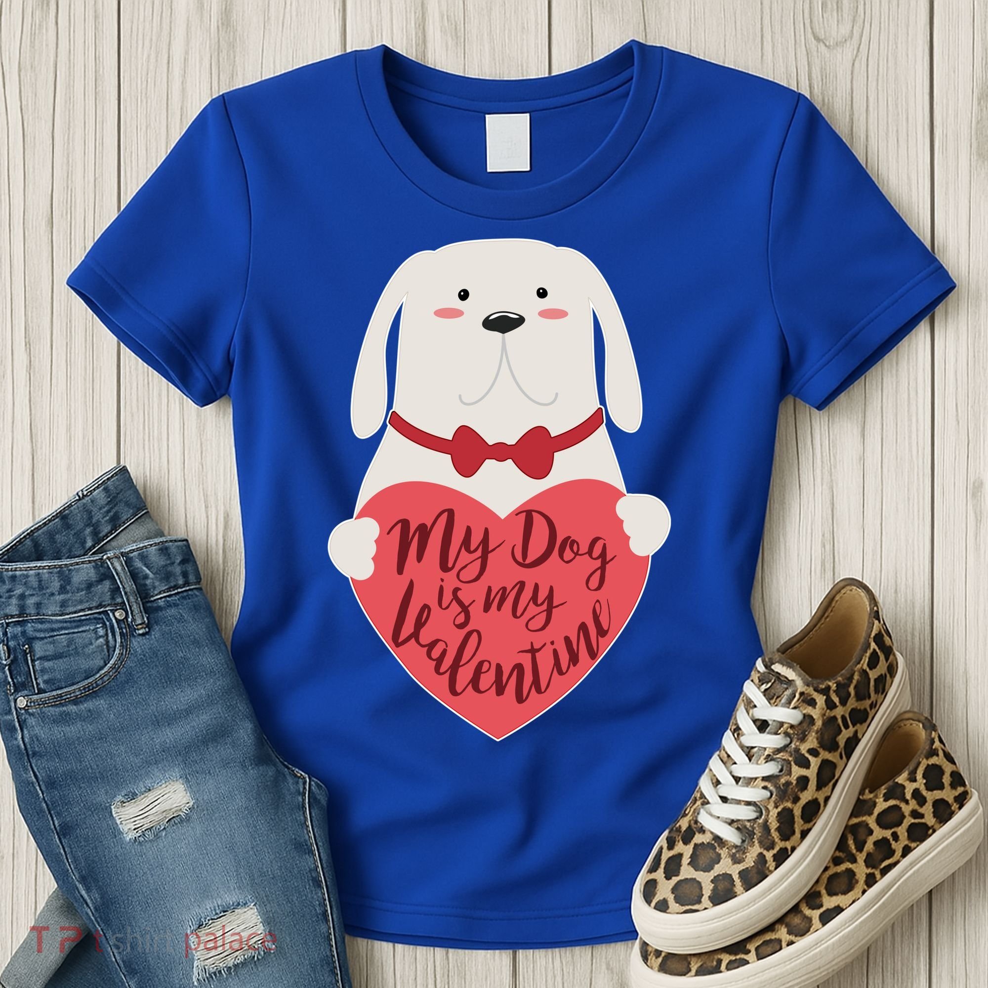 Funny Cute My Dog Is My Valentine Women's T-Shirt