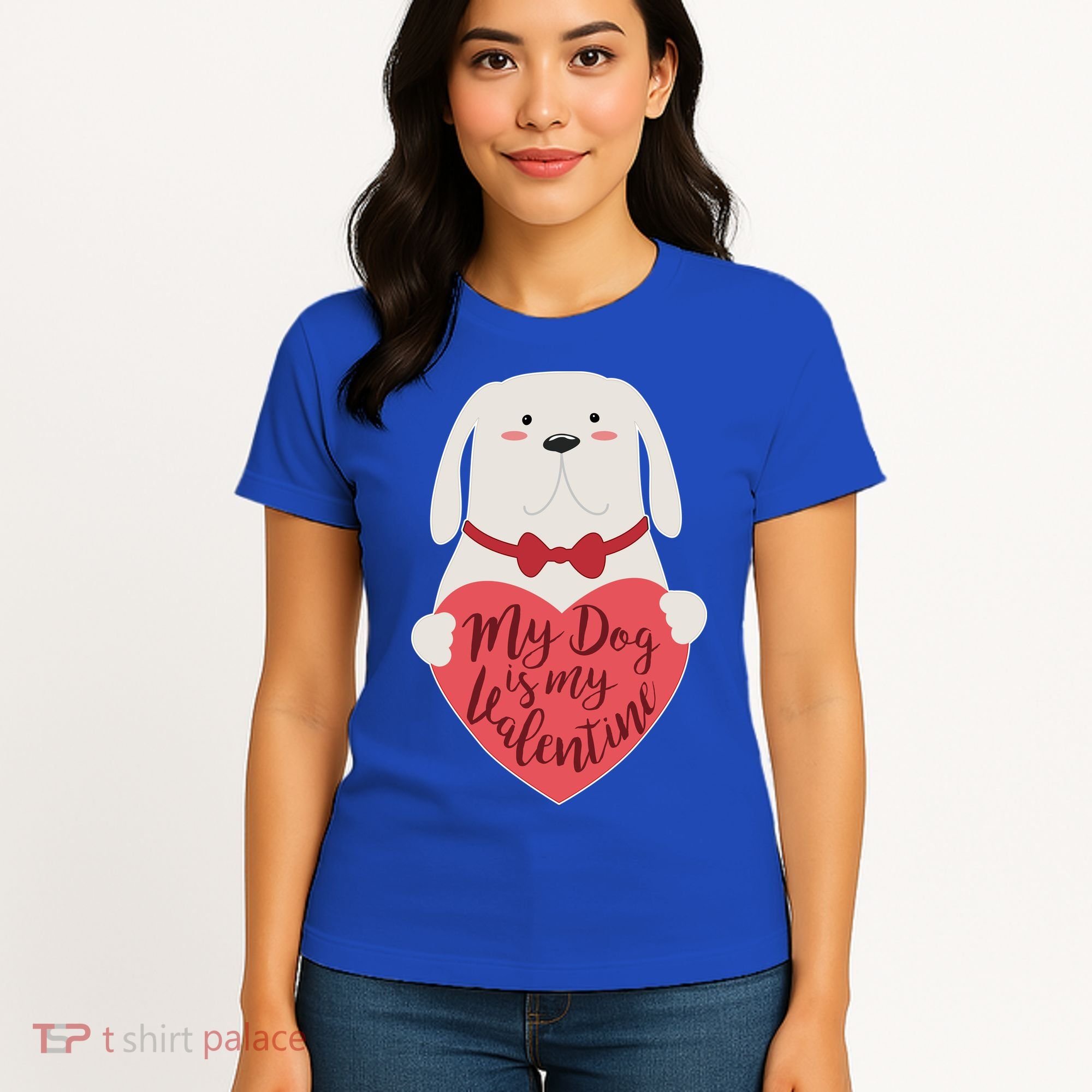 Funny Cute My Dog Is My Valentine Women's T-Shirt