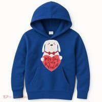 Funny Cute My Dog Is My Valentine Kids Hoodie thumb 0