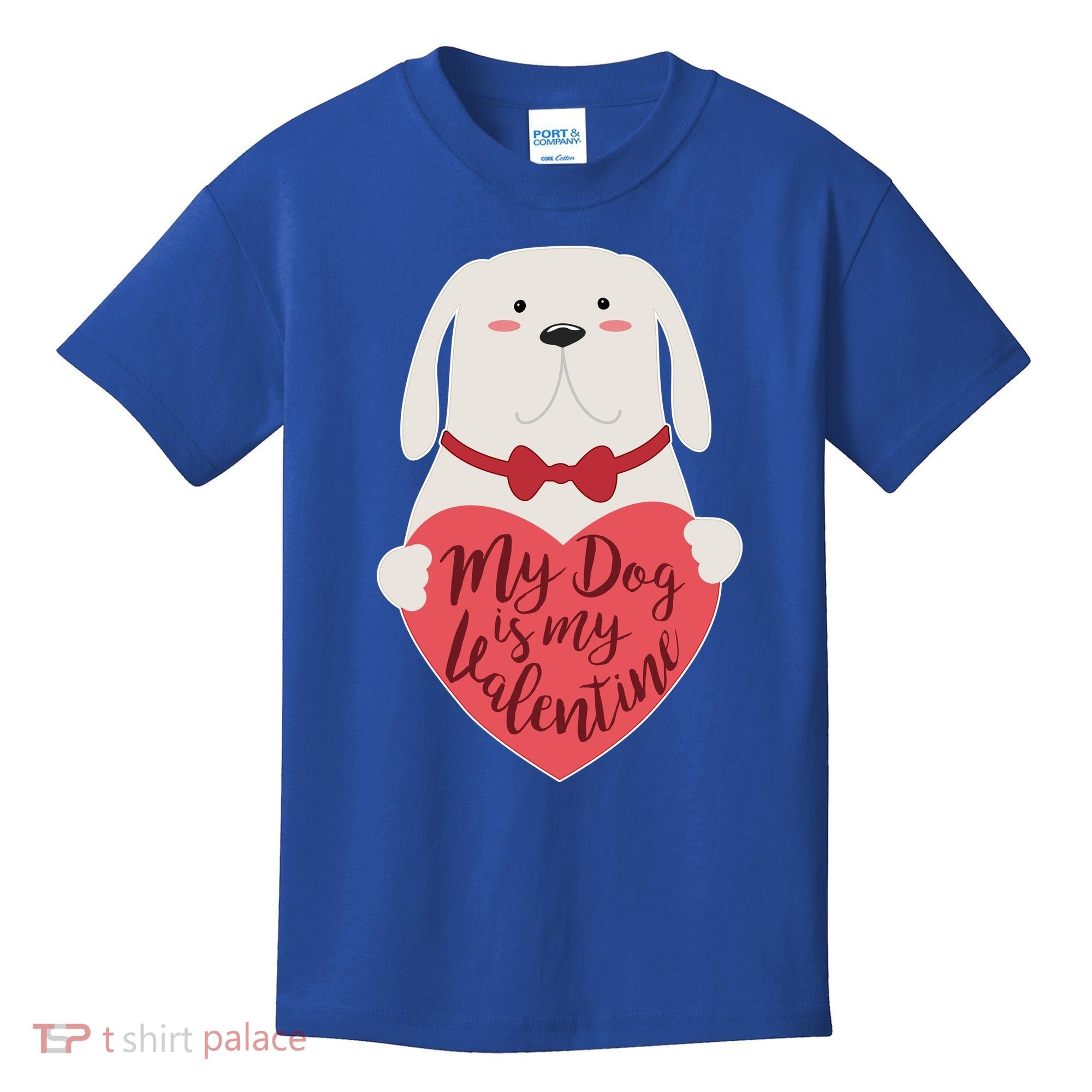 Funny Cute My Dog Is My Valentine Kids T-Shirt