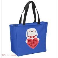 Funny Cute My Dog Is My Valentine Tote Bag thumb 2