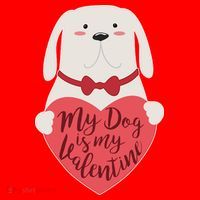 Funny Cute My Dog Is My Valentine Santa Hat thumb 1