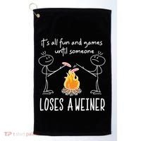 Funny Camping Mountains Outdoor Campfire Gift Golf Towel thumb 0