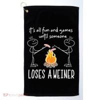 Funny Camping Mountains Outdoor Campfire Gift Golf Towel thumb 0