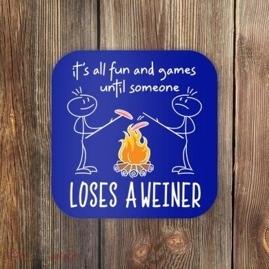 Funny Camping Mountains Outdoor Campfire Gift Coaster