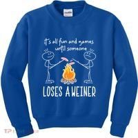 Funny Camping Mountains Outdoor Campfire Gift Kids Sweatshirt thumb 0