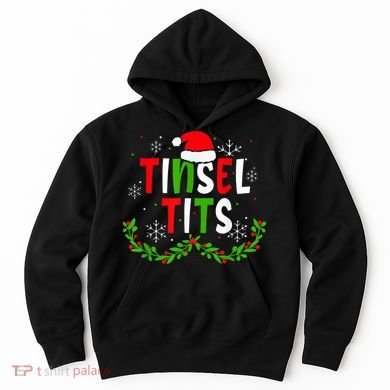 Funny Christmas Matching Couples Jingle Balls Tinsel Tits Hoodie