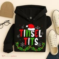 Funny Christmas Matching Couples Jingle Balls Tinsel Tits Hoodie thumb 4