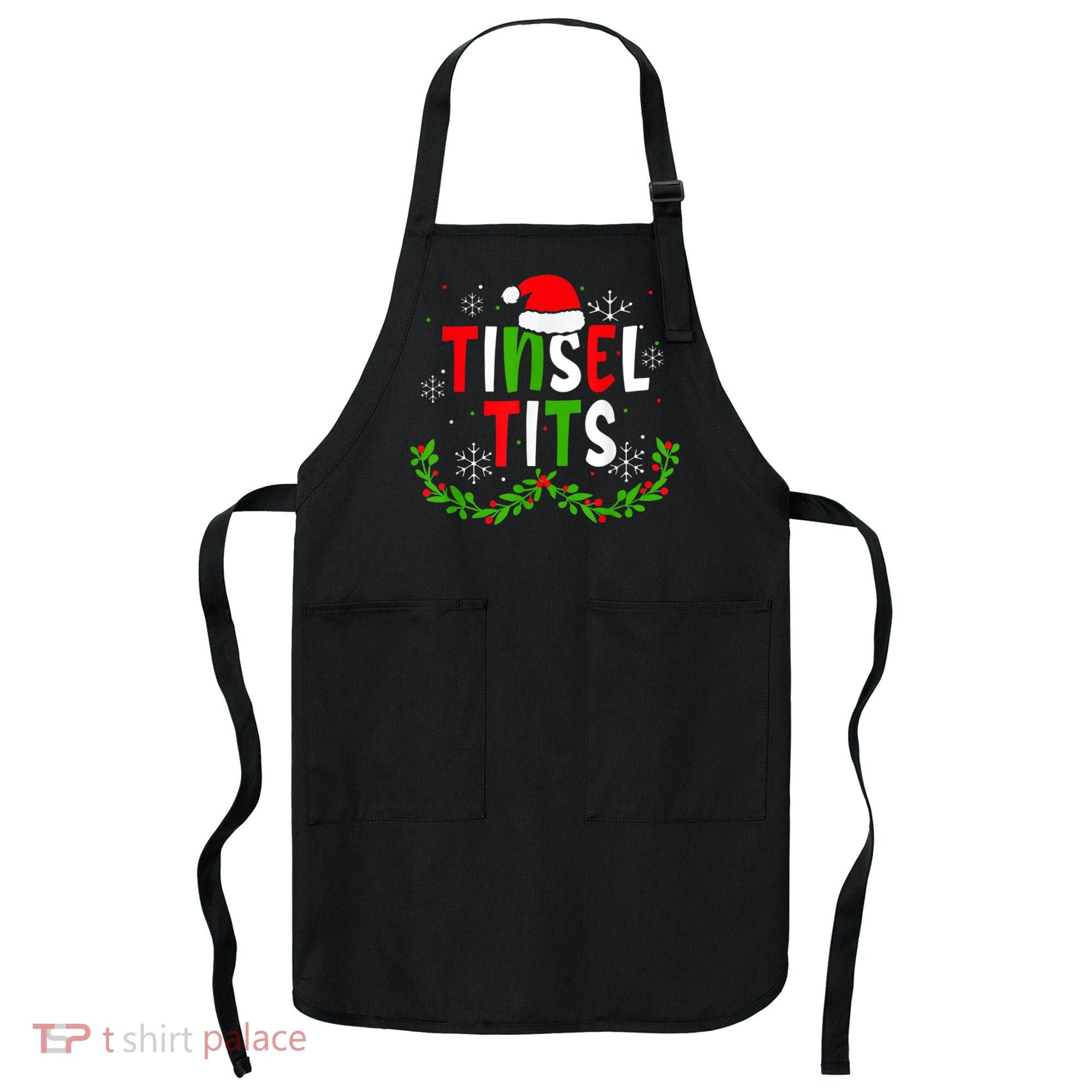 Funny Christmas Matching Couples Jingle Balls Tinsel Tits Apron