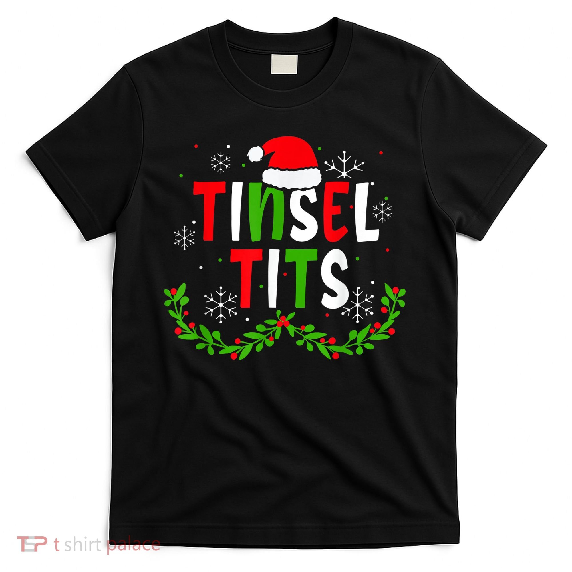 Funny Christmas Matching Couples Jingle Balls Tinsel Tits T-Shirt