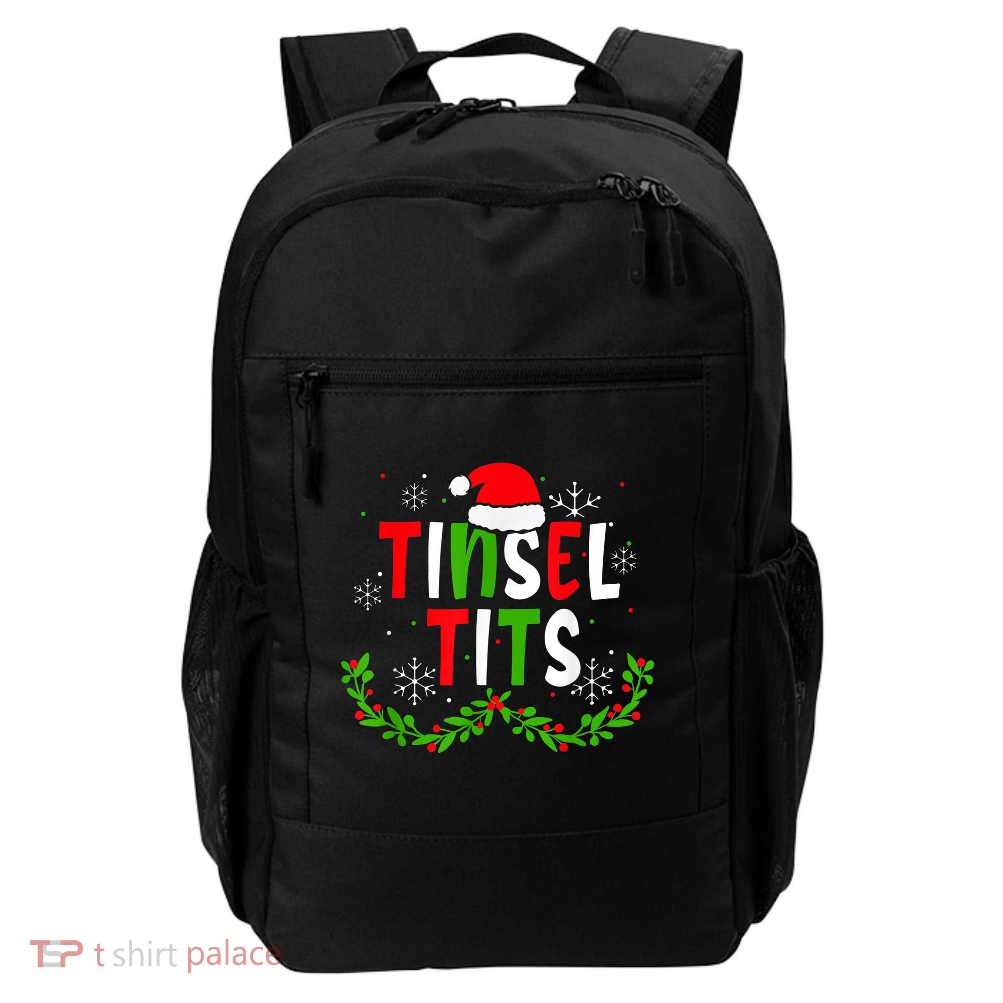 Funny Christmas Matching Couples Jingle Balls Tinsel Tits Backpack