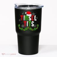 Funny Christmas Matching Couples Jingle Balls Tinsel Tits Tumbler thumb 0