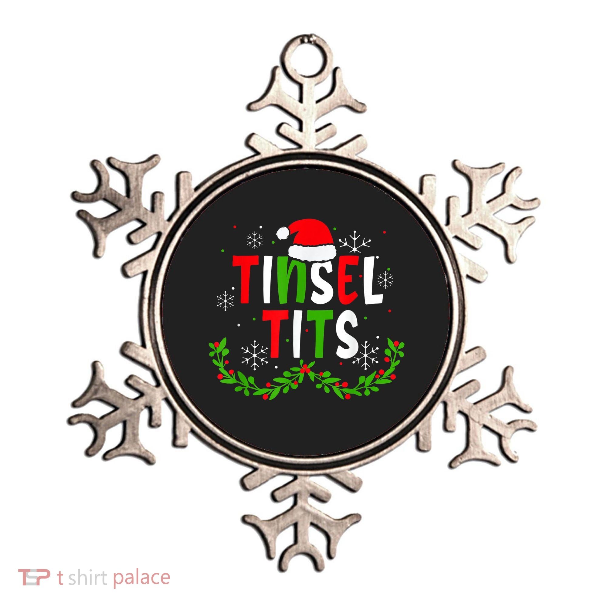 Funny Christmas Matching Couples Jingle Balls Tinsel Tits Ornament