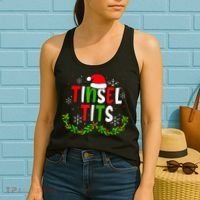 Funny Christmas Matching Couples Jingle Balls Tinsel Tits Women's Tank Top thumb 2