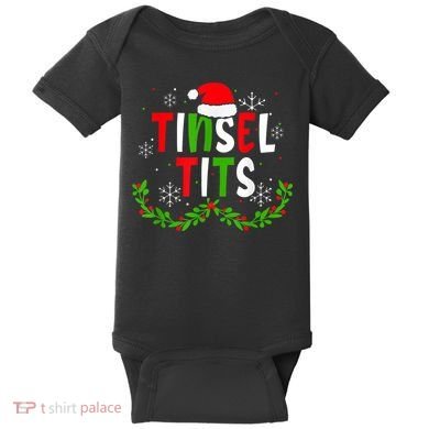 Funny Christmas Matching Couples Jingle Balls Tinsel Tits Baby Bodysuit