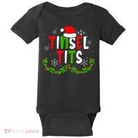 Funny Christmas Matching Couples Jingle Balls Tinsel Tits Baby Bodysuit thumb 0
