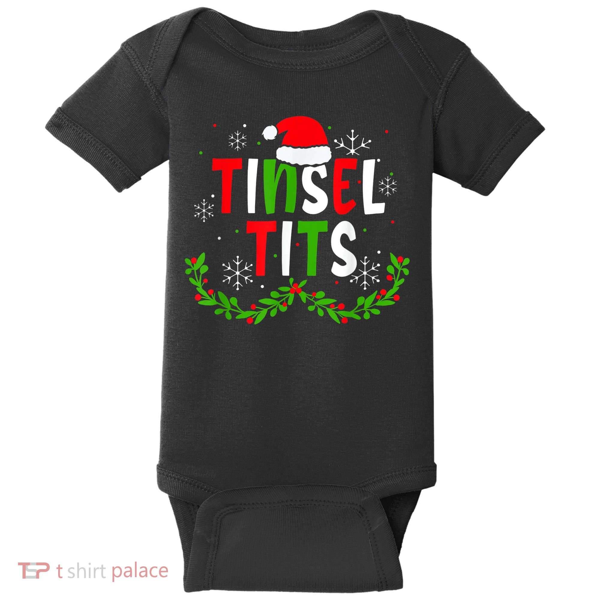 Funny Christmas Matching Couples Jingle Balls Tinsel Tits Baby Bodysuit