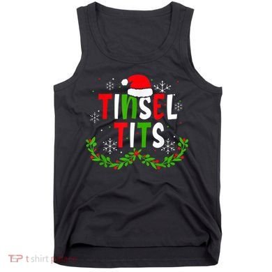 Funny Christmas Matching Couples Jingle Balls Tinsel Tits Tank Top