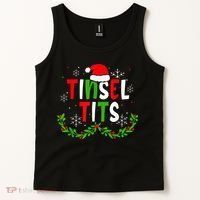 Funny Christmas Matching Couples Jingle Balls Tinsel Tits Tank Top thumb 2