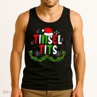 Funny Christmas Matching Couples Jingle Balls Tinsel Tits Tank Top thumb 3
