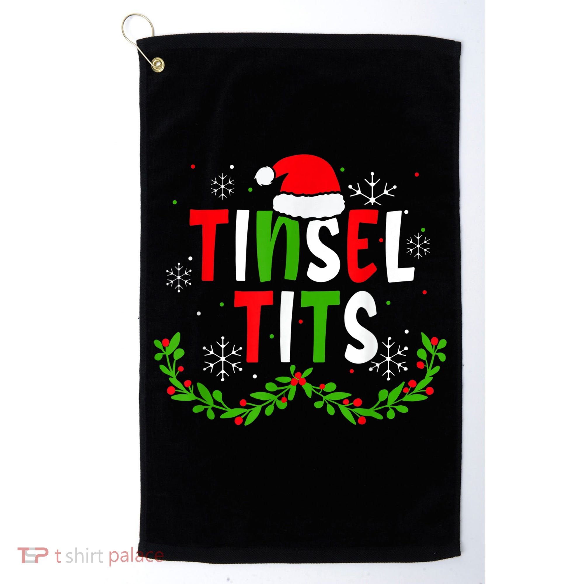 Funny Christmas Matching Couples Jingle Balls Tinsel Tits Golf Towel