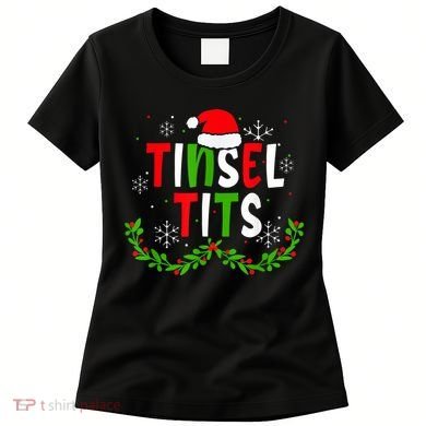 Funny Christmas Matching Couples Jingle Balls Tinsel Tits Women's T-Shirt
